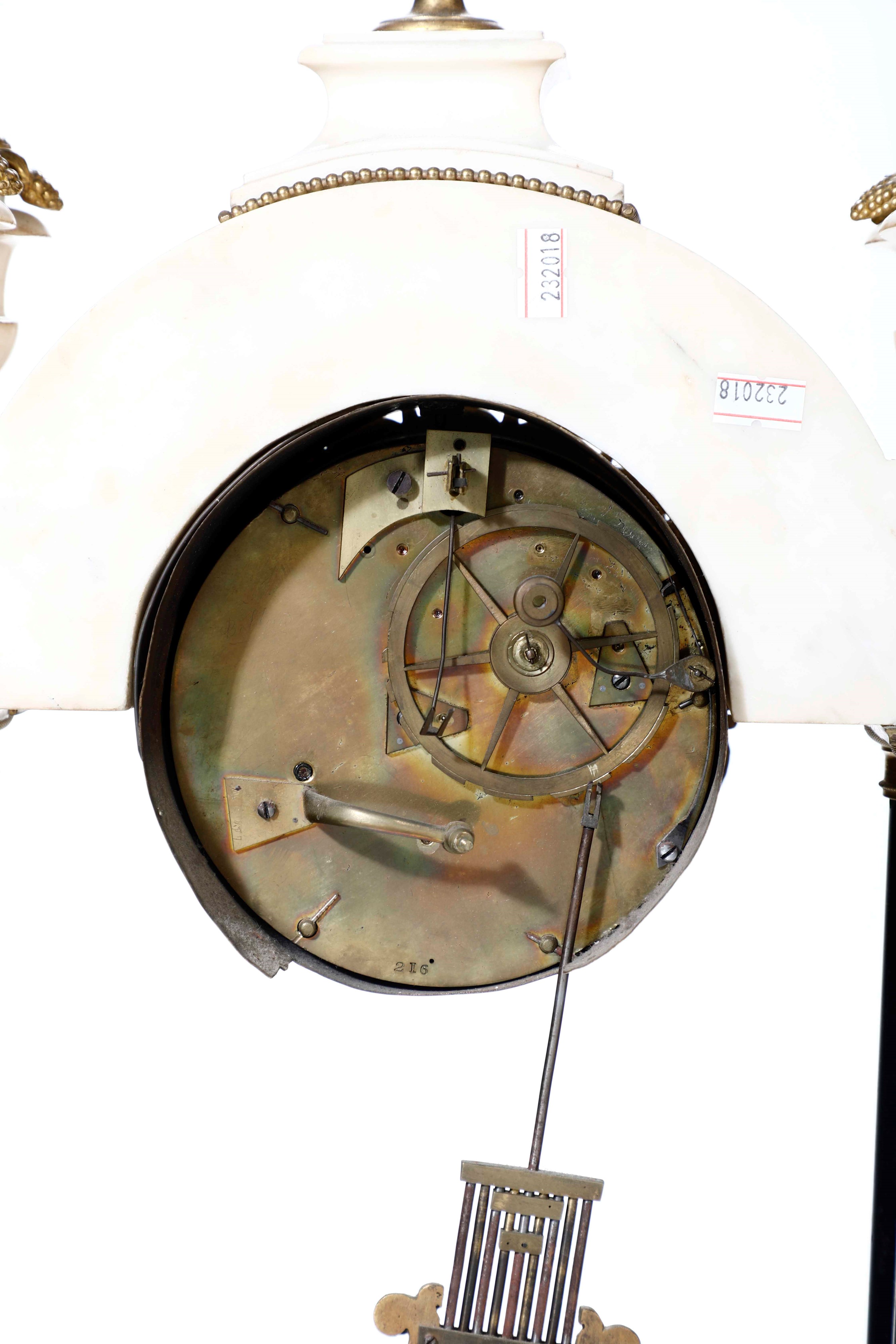 Pendola a Portico, Marmi e Bronzo Dorato, XIX Secolo