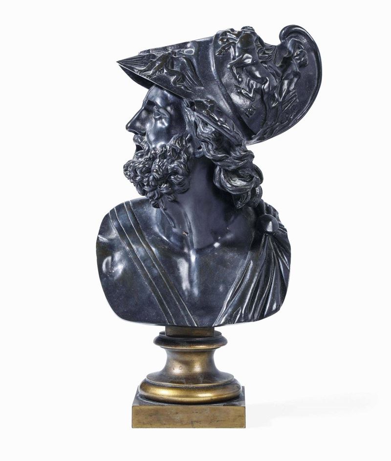 Busto di Pericle in bronzo brunito, XIX secolo  - Auction Works and furnishings from Lombard collections and other provinces - Cambi Casa d'Aste