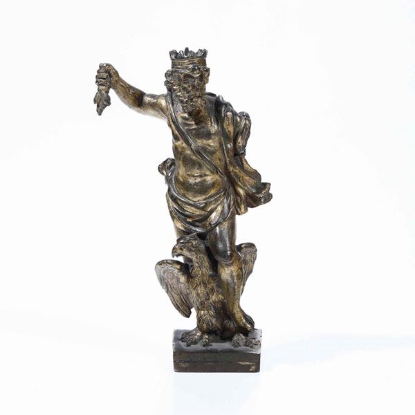 Zeus Bronzo fuso, cesellato e dorato Fonditore barocco del XVII secolo