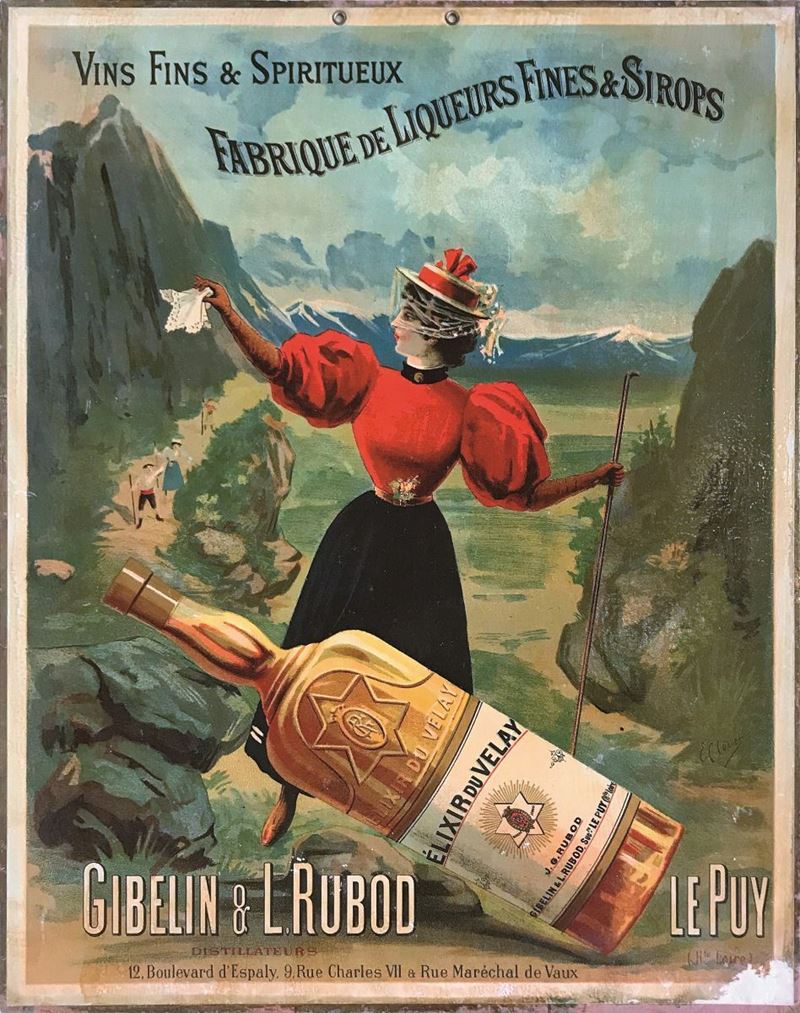 Edit Clouet : Edit Clouet - VINS FINS & SPIRITUEUX … GIBELIN & L.RUBOD, LE PUY  - Auction Vintage Posters | Timed Auction - Cambi Casa d'Aste
