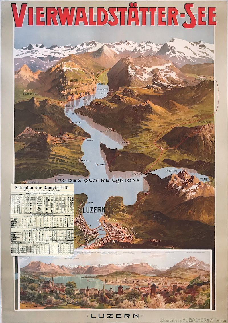 Anton Reckziegel (1865-1936) VIERWALDSTATTER-SEE / LUZERN  - Auction Vintage Posters - Cambi Casa d'Aste