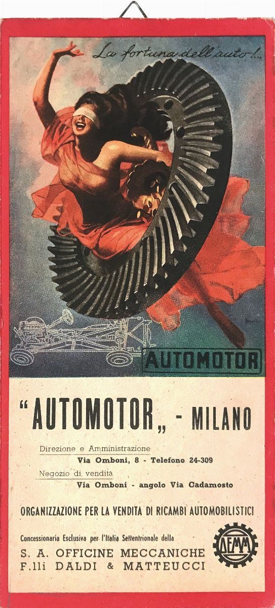 Gino Boccasile (1901-1952) LA FORTUNA DELL AUTO! / AUTOMOTOR MILANO