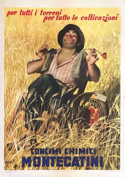 Gino Boccasile (1901-1952)per Tutti i Terreni& Concimi Chimici Montecatini