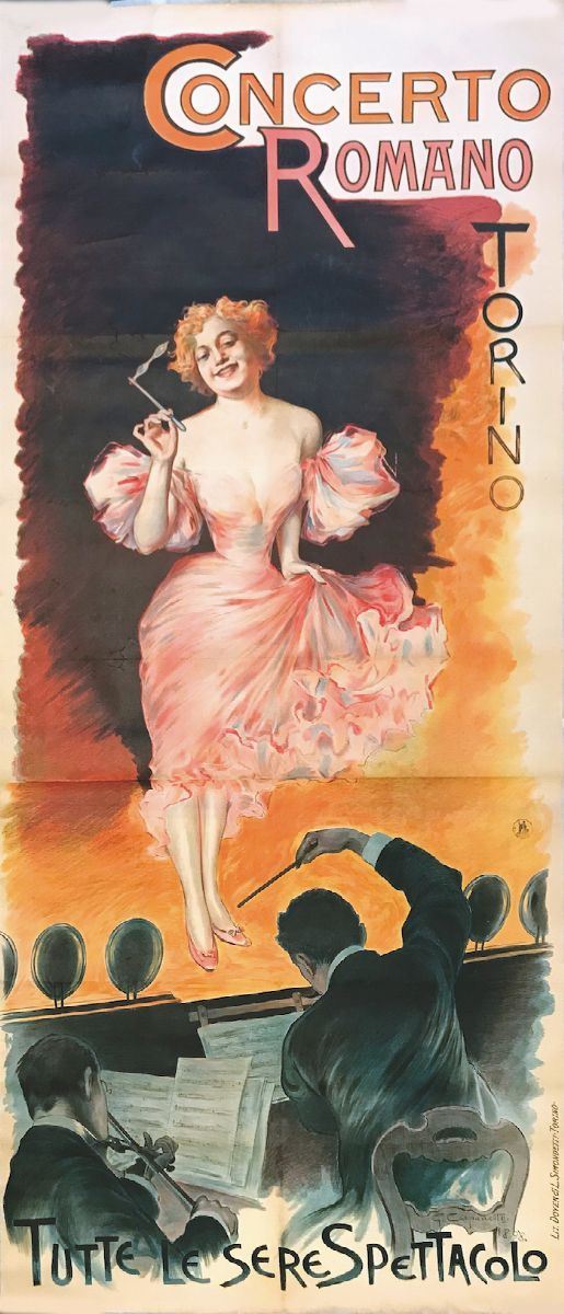Giovanni Battista Carpanetto (1863-1928) CONCERTO ROMANO, TUTTE LE SERE SPETTACOLO  - Auction Vintage Posters - Cambi Casa d'Aste
