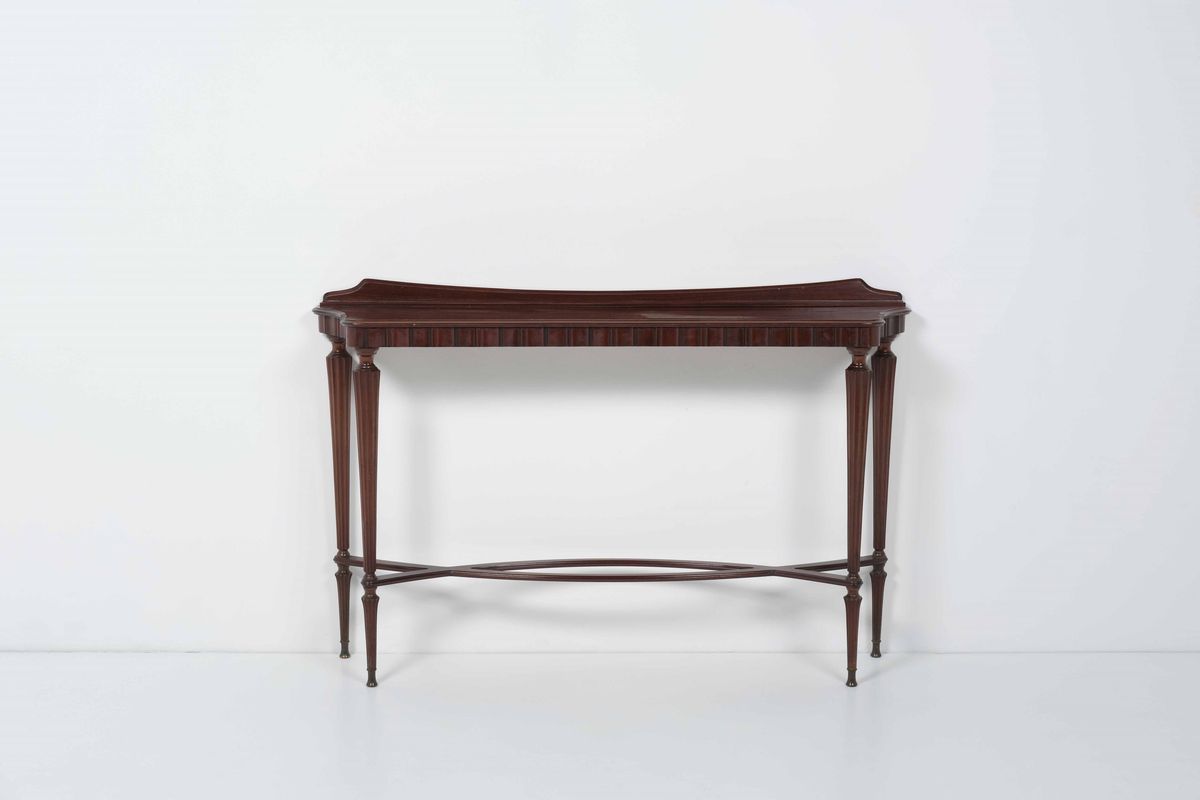 Consolle con con Struttura in Legno e Puntali in Ottone.
