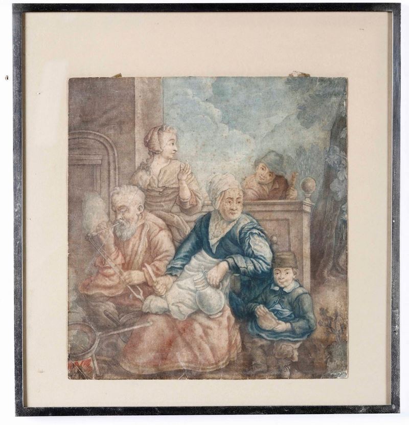 Scuola fiamminga, XVIII secolo Scena di genere  - Auction Old Master Paintings | Time Auction - Cambi Casa d'Aste
