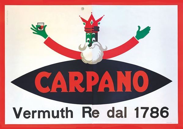 Armando Testa (1917-1992) CARPANO, VERMUTH RE DAL 1786