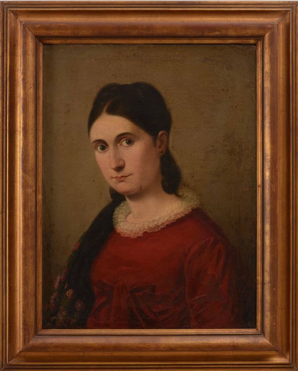 Pittore del XIX-XX secolo Ritrattino femminile