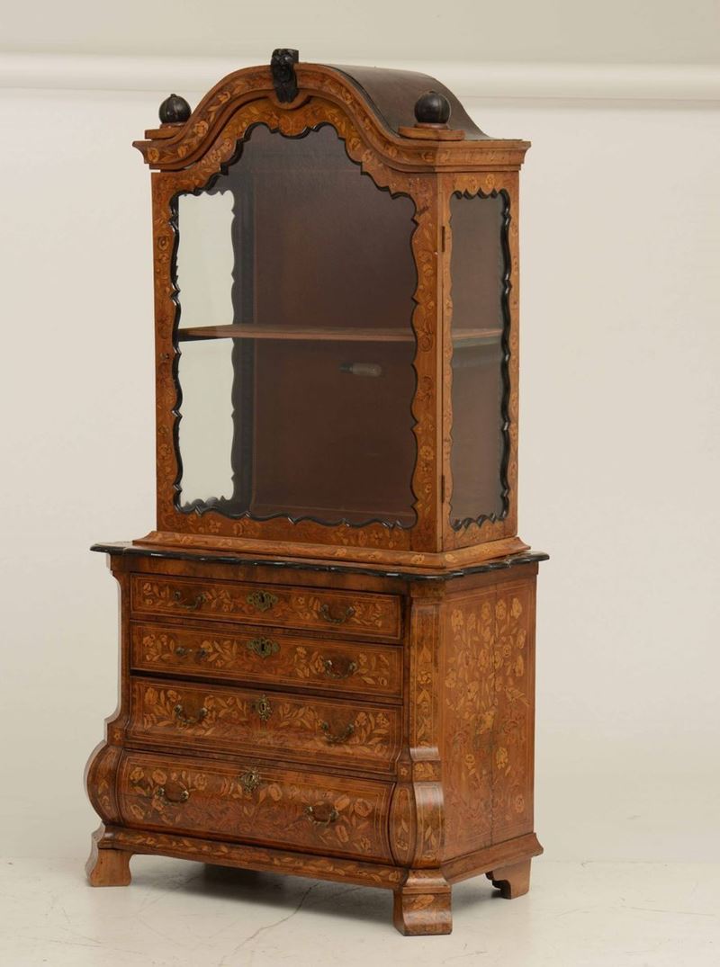 Trumeau lastronato ed intarsiato in varie essenze, Olanda XIX secolo  - Auction From Lombard mansions - Cambi Casa d'Aste