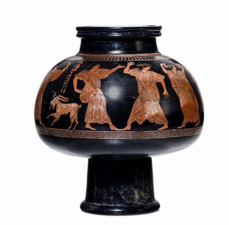 Vaso Terracotta nera e rossa Napoli XIX-XX secolo  - Auction Works and furnishings from Lombard collections and other provinces - Cambi Casa d'Aste