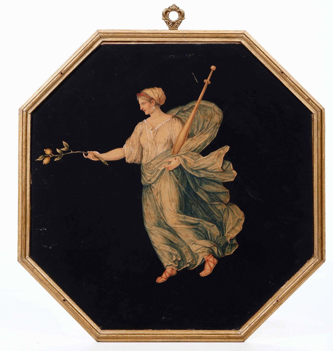 Quattro Pannelli Ottagonali Raffiguranti Menadi Pompeiane, XIX-XX Secolo