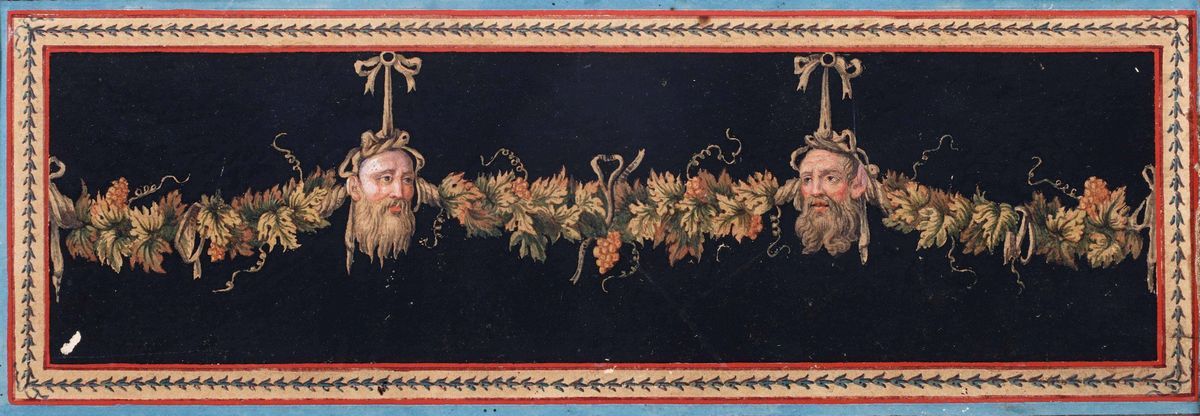 Sei Pannelli Raffiguranti Grottesche e Figure Pompeiane, XIX-XX Secolo