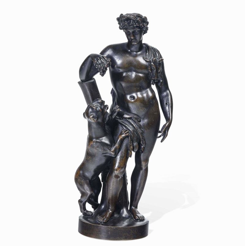 Dioniso con pantera Fonditore neoclassico del XIX secolo  - Asta Opere e arredi da collezioni lombarde e altre provenienze - Cambi Casa d'Aste
