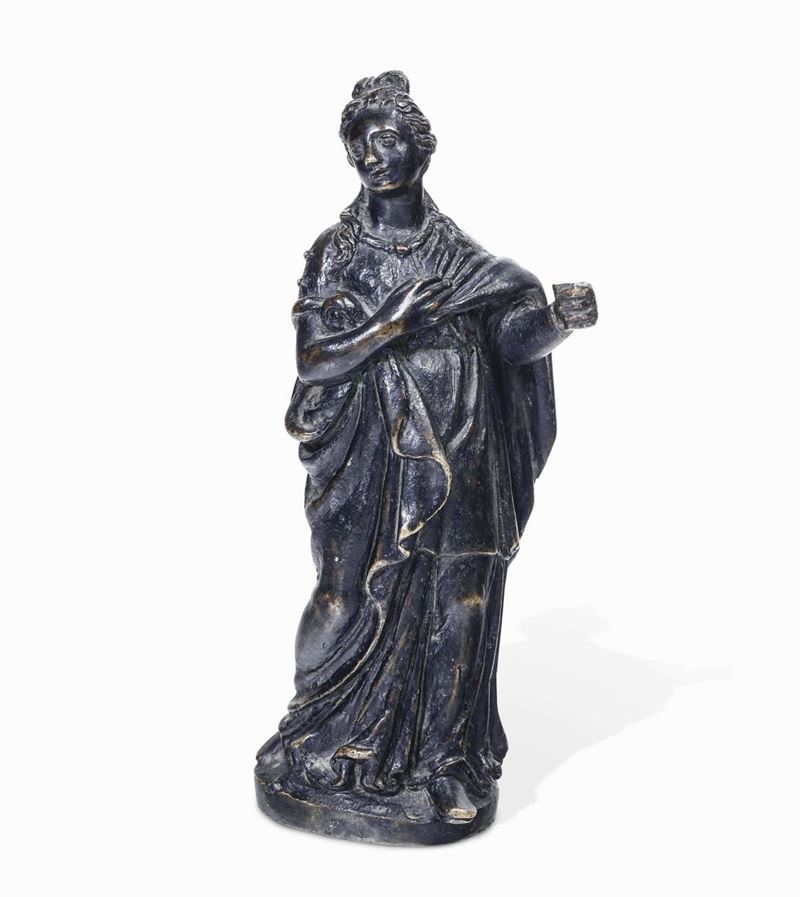 Figura mitologica ( Diana?) Scuola veneta del XVI - XVII secolo  - Auction Works and furnishings from Lombard collections and other provinces - Cambi Casa d'Aste