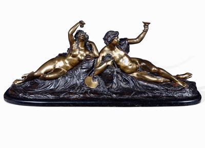 Baccanale Francia XX Secolo da Modello di Jean Jaques Pradiev (1790-1852) Firmato Vavasseur Editr...