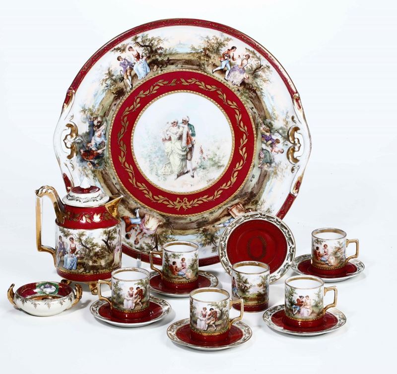Servizio da caffè in porcellana di Vienna  - Auction From Lombard mansions - Cambi Casa d'Aste