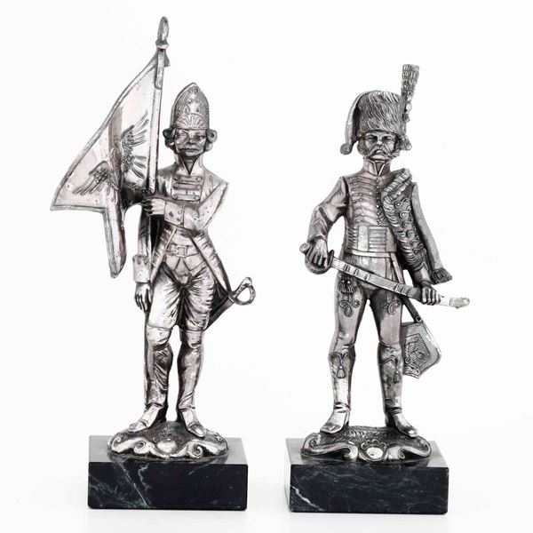 Due soldati in argento sterling. Argenteria italiana del XX secolo (Firenze)