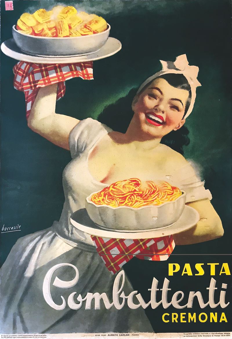 Gino Boccasile (1901-1952) PASTA COMBATTENTI CREMONA  - Auction Vintage Posters - Cambi Casa d'Aste