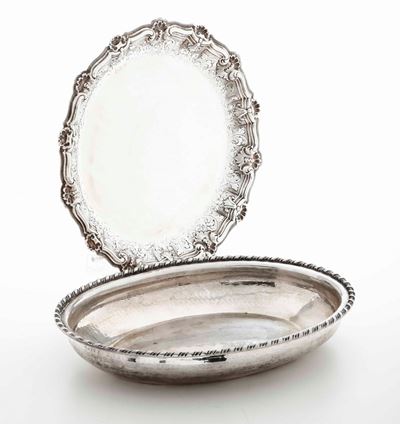 Piatto e Ciotola in Argento. Argenteria Italiana del XX Secolo. Argentieri Aurelio Sandonà, Vicen...