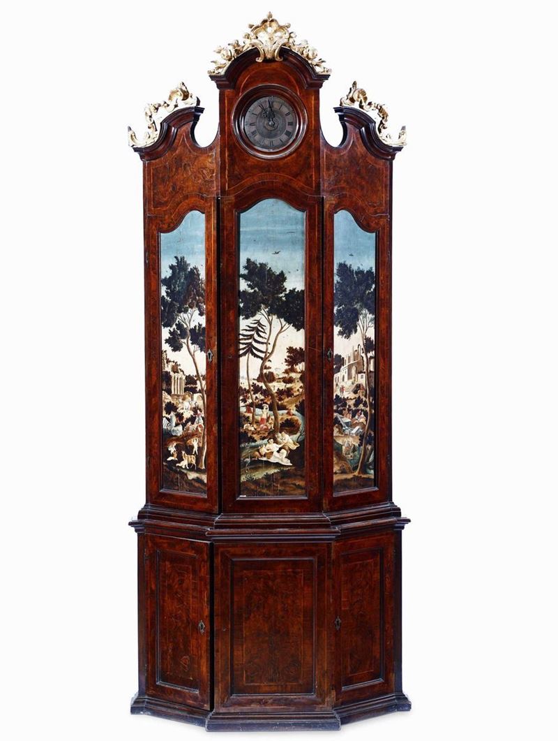 Importante e raro orologio a trumeau, Verona XVIII secolo  - Asta Dimore Italiane - Cambi Casa d'Aste