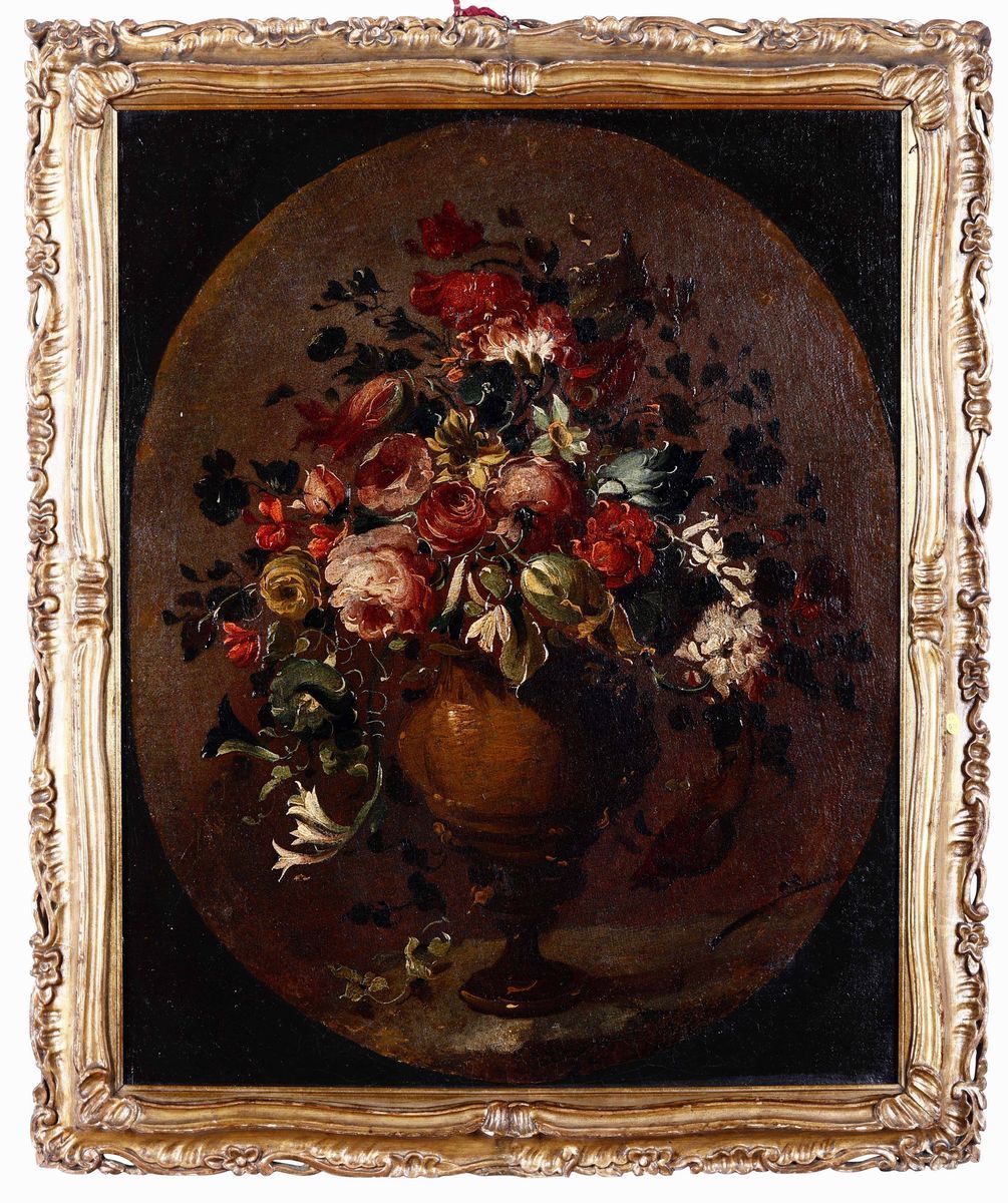 Francesco Guardi (venezia 1712 - 1793), Ambito Dicoppia di Nature Morte con Vasi di Fiori