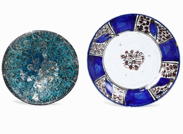 Due piatti Persia (Iran), XII-XIII secolo e  Africa del nord, XIX secolo (?)