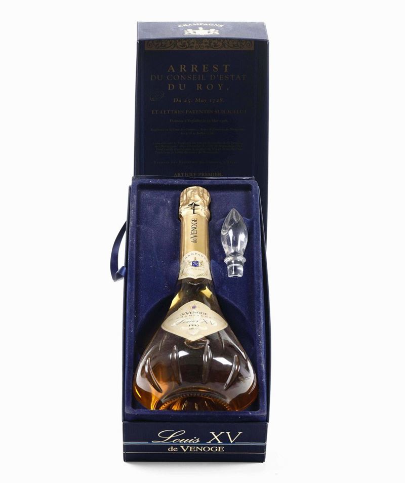 Bottiglia da champagne da collezione con cofanetto originale, marca “Luigi XV De Venoge”  - Auction The Bucci-Errani collections in Faenza - Cambi Casa d'Aste