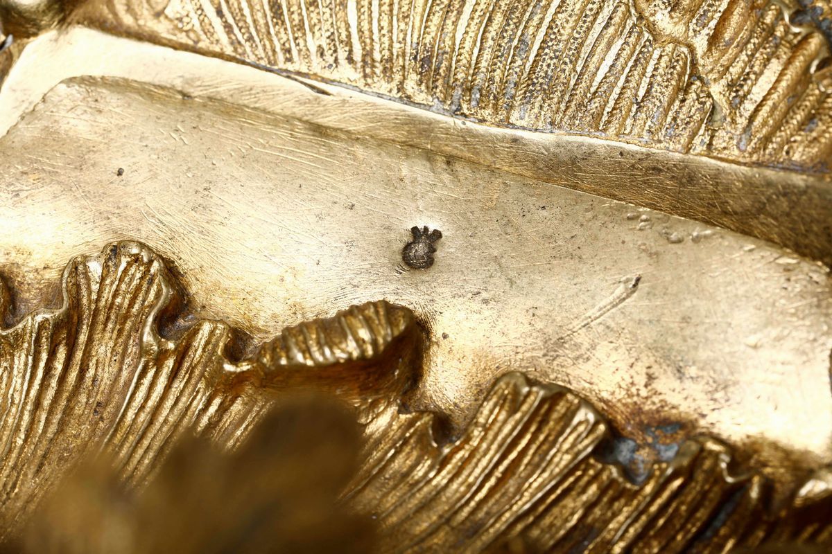 Surtout De Table Bronzo Fuso, Cesellato, Dorato e Vetro a Specchio Arte Francese del XIX Secolo I...