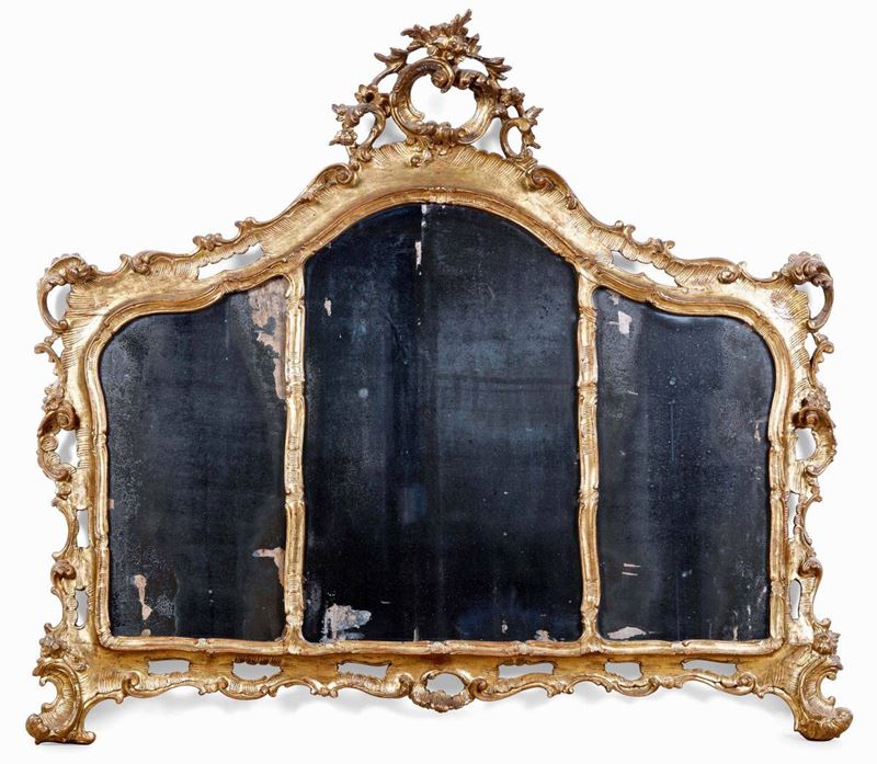 Caminiera in legno intagliato e dorato, Veneto XVIII secolo  - Auction The Bucci-Errani collections in Faenza - Cambi Casa d'Aste