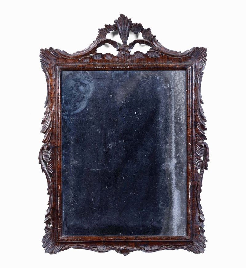 Specchiera in legno scolpito in stile settecentesco, XIX secolo  - Auction The Bucci-Errani collections in Faenza - Cambi Casa d'Aste