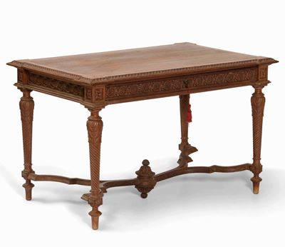 Tavolino in Legno Intagliato, XIX-XX Secolo