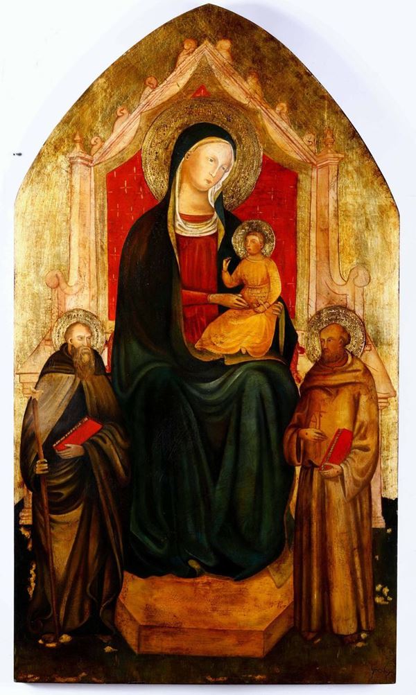 Artista del XX secolo Madonna con Bambino e angeli