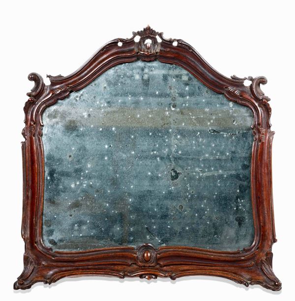 Specchiera da tavolo in legno scolpito, XIX secolo