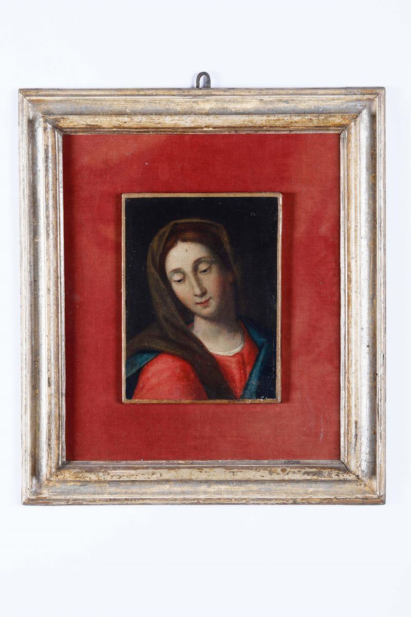 Scuola del XVIII secolo Volto di Madonna  - Auction The Bucci-Errani collections in Faenza - Cambi Casa d'Aste