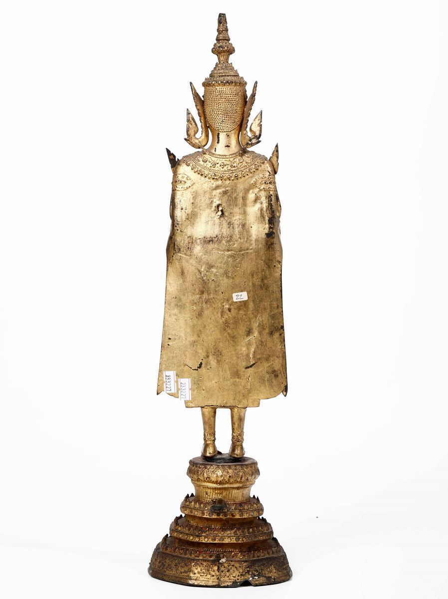 Antica Scultura Raffigurante Divinità in Bronzo Dorato e Cesellato, Arte Orientale, Secolo XVIII ...