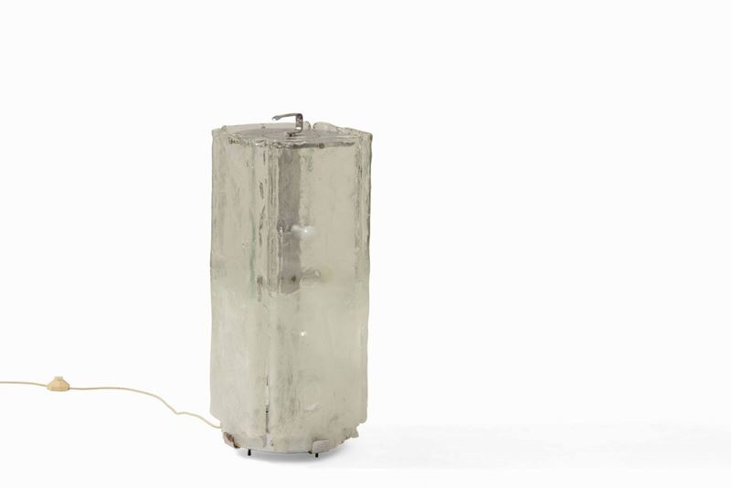 Lampada da terra in vetro di Murano e metallo.  - Auction Design Lab - Cambi Casa d'Aste
