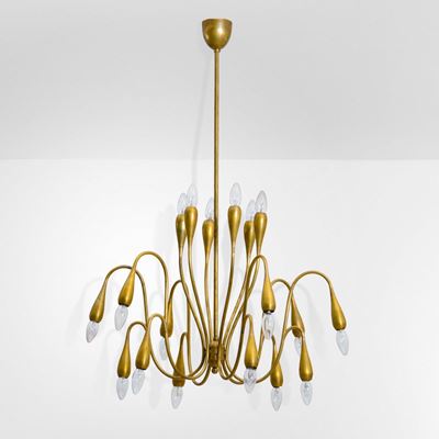 Lampada a Sospensione con Struttura e Diffusori in Ottone.