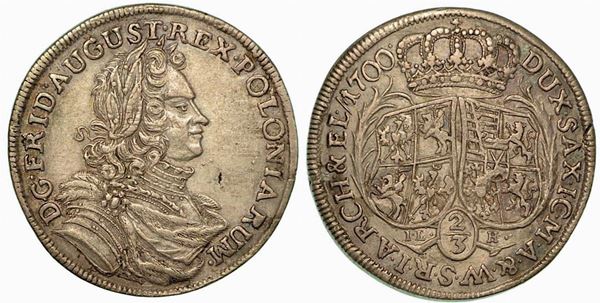 GERMANIA - SASSONIA. Friedrich August I, 1694-1733. 2/3 Thaler 1700.