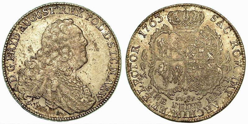 GERMANIA - SASSONIA.  Friedrich August II, 1763-1806. Thaler 1763.  - Auction Numismatics - Cambi Casa d'Aste