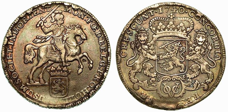 PAESI BASSI - INDIE ORIENTALI, 1650-1688. Ducatone 1740.  - Auction Numismatics - Cambi Casa d'Aste