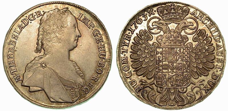 AUSTRIA. Maria Theresia, 1740-1780. Thaler 1763.  - Auction Numismatics - Cambi Casa d'Aste
