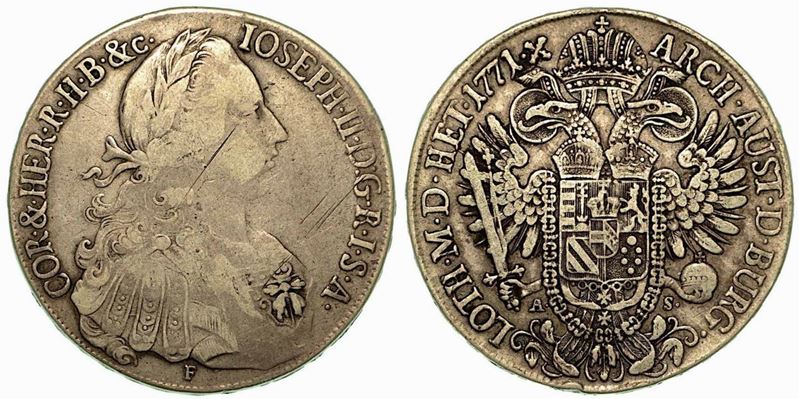AUSTRIA. Joseph II, 1765-1790. Thaler 1771.  - Auction Numismatics - Cambi Casa d'Aste