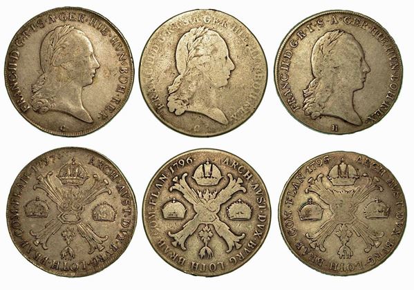 PAESI BASSI AUSTRIACI. Lotto di tre monete.