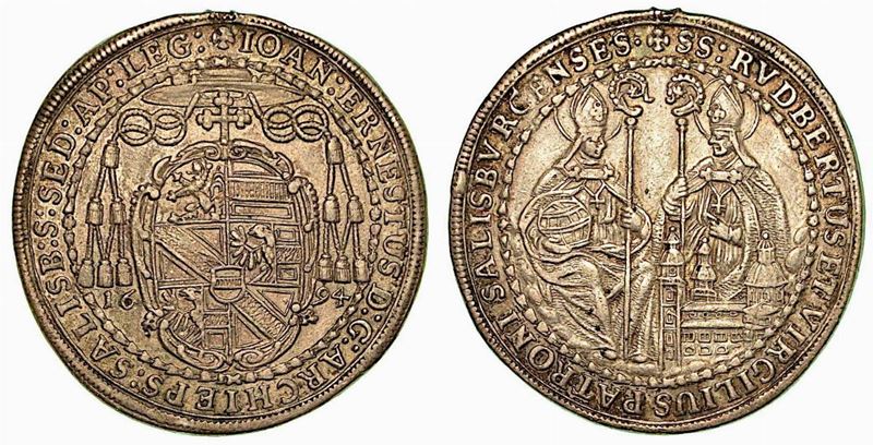 AUSTRIA - SALISBURGO. Jean-Ernest, 1687-1709. 1/2 Thaler 1694.  - Auction Numismatics - Cambi Casa d'Aste