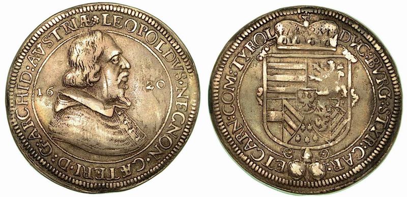 AUSTRIA. Leopold V, 1619-1632. Thaler 1620.  - Auction Numismatics - Cambi Casa d'Aste