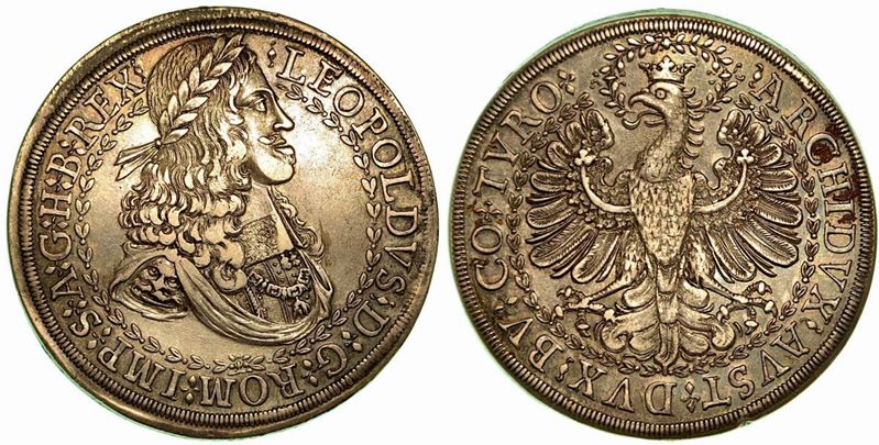 AUSTRIA. Leopold I, 1657-1705. 2 Thaler s.d., zecca di Hall.  - Asta Numismatica - Cambi Casa d'Aste