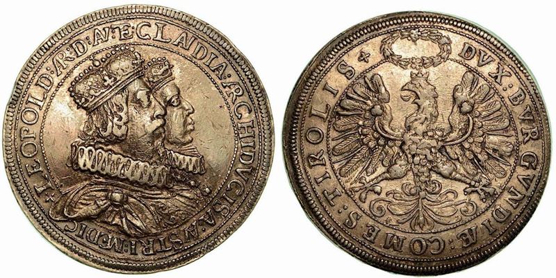 AUSTRIA. Leopoldo V, 1619-1632. 2 Thaler s.d.  - Auction Numismatics - Cambi Casa d'Aste