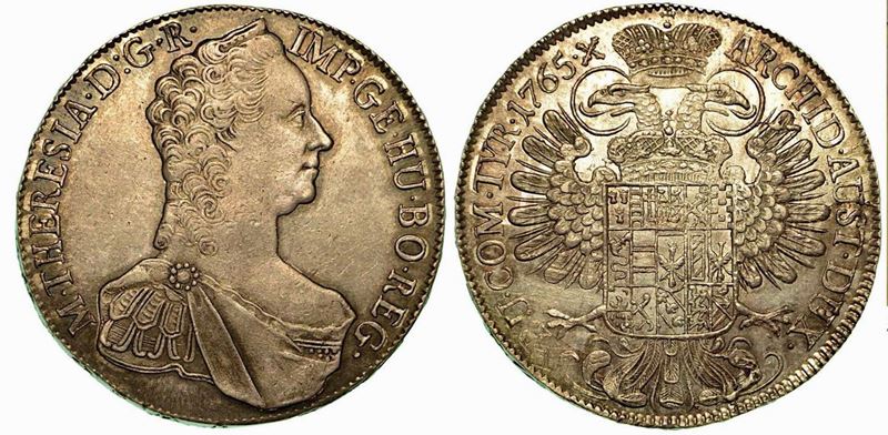 AUSTRIA. Maria Theresia, 1740-1780. Thaler 1765, zecca di Hall.  - Auction Numismatics - Cambi Casa d'Aste