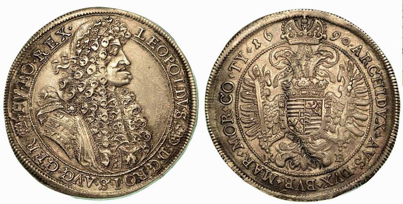 UNGHERIA. Leopold I, 1657-1705. Thaler 1690.  - Auction Numismatics - Cambi Casa d'Aste