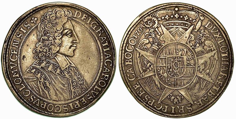 AUSTRIA - OLMUTZ. Karl III, 1695-1711. Thaler 1704.  - Auction Numismatics - Cambi Casa d'Aste